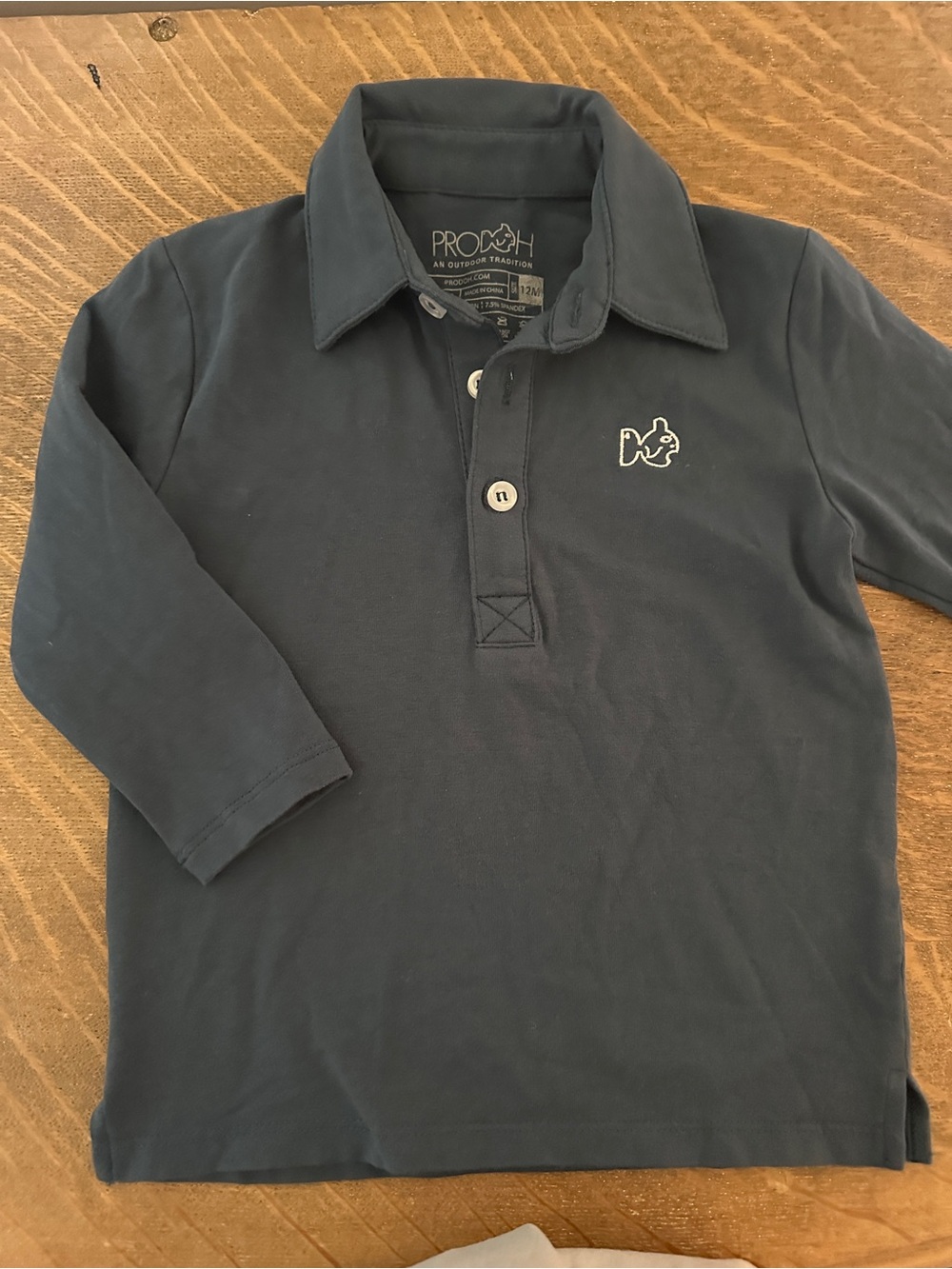 PRODOH Boys' Long Sleeve Polo Shirt in Navy